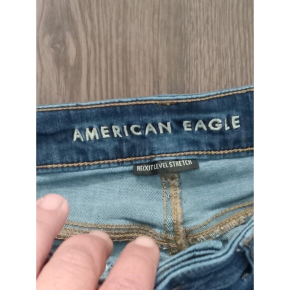 American Eagle Next Level stretch Mini Skirt Womens Size 4 Raw Hem High Rise - Picture 5 of 8